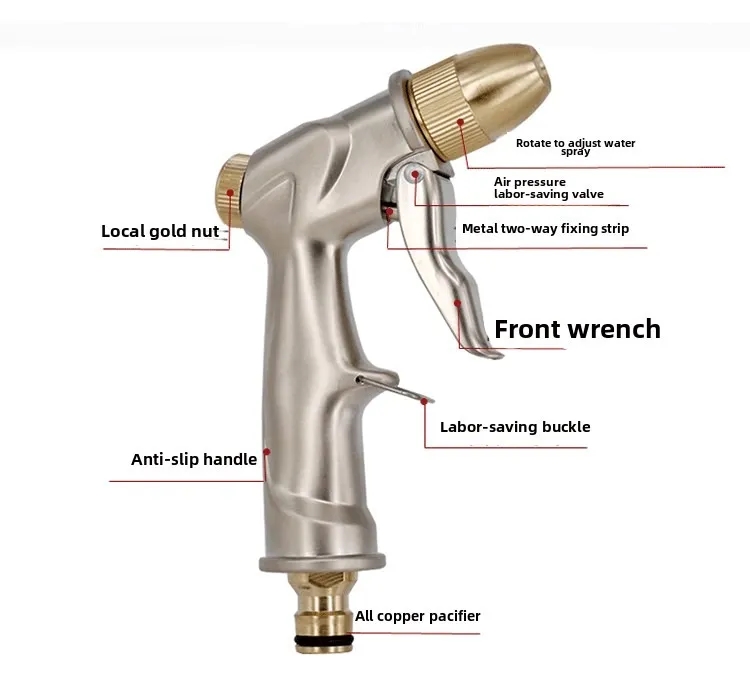 Wholesale Heavy Duty Zinc Alloy Garden Hose Nozzle with Lock Bar 3