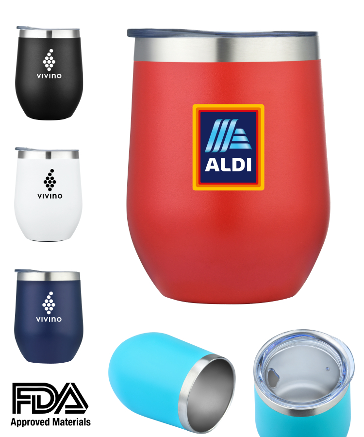 12 Oz. Double Wall Stainless Steel Wine Tumbler Vacuum Insulated 2