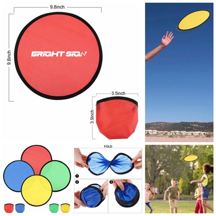 Folding Flyer Disc Hand Fan with Pouch 1