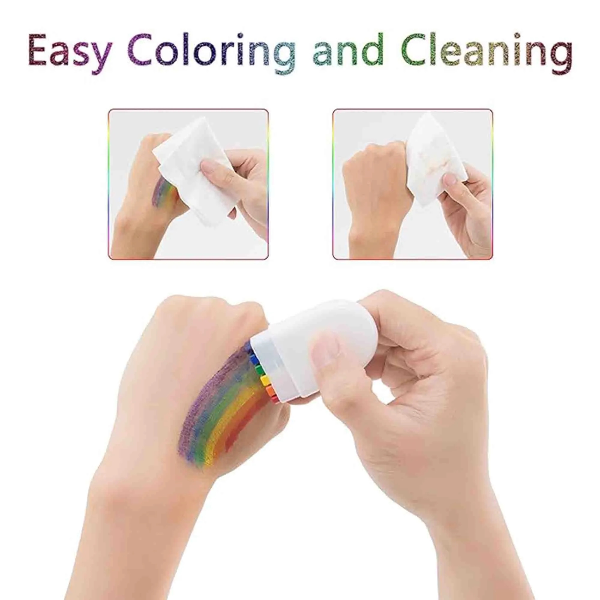 Vibrant Rainbow Fan Brush for Face and Body Painting 3