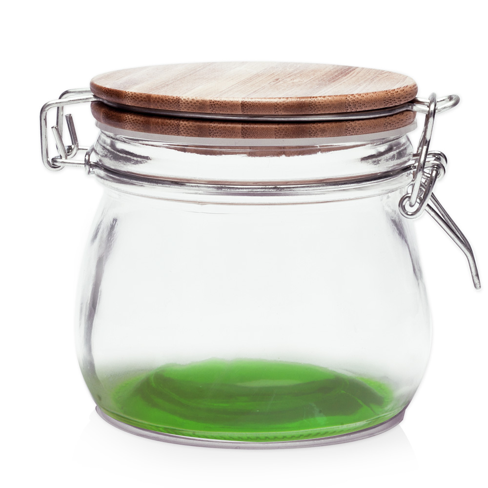 16 oz Glass Candy Jars with Wire Wooden Lids 10