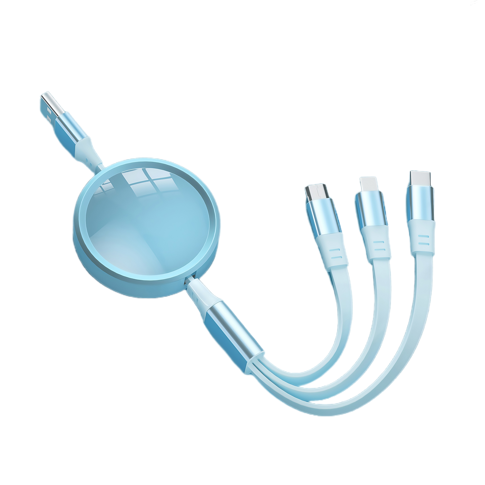 Retractable 3-in-1 Fast Charging Cable with 4-Level Adjustable Length, Tangle-Free Design 4