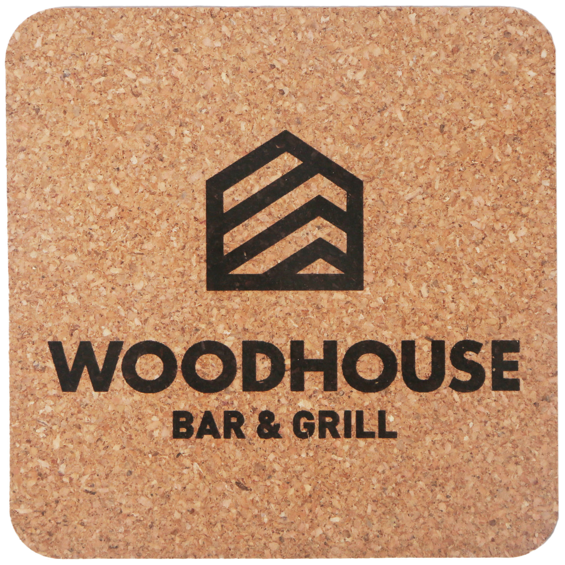 Laser Engraved Recycled 3mm Square Cork Coaster: 1 Sided, Square