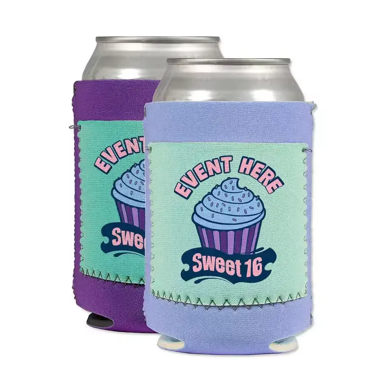 Neoprene Can Holders With Pocket, custom koozie with logo imprint 2