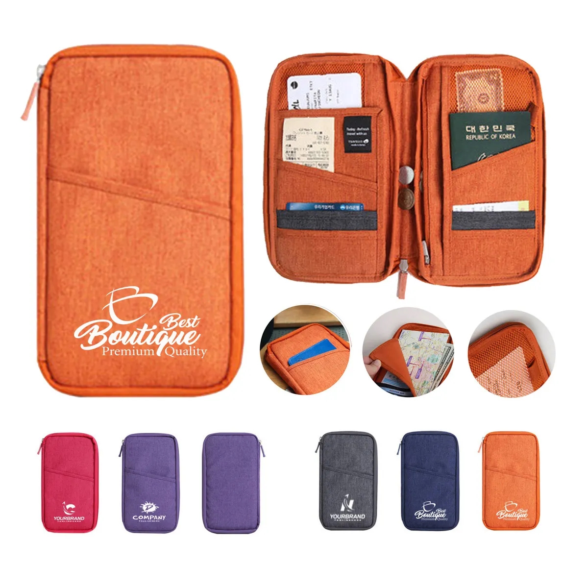 RFID Multi-Function Travel Passport Wallet Organizer Bag 6