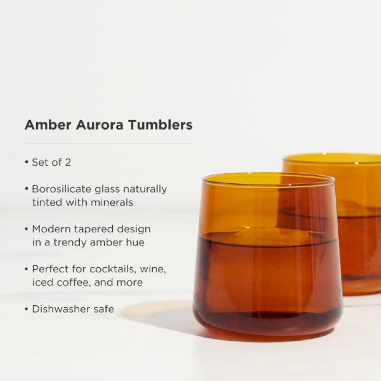 Viski® Amber Aurora Cocktail Tumbler, set of 2 2