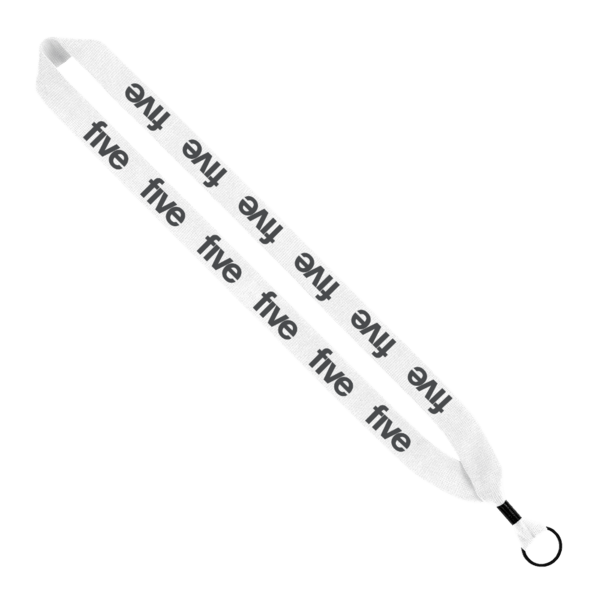 1" Cotton Lanyard with Metal Crimp & Metal Split-Ring 30