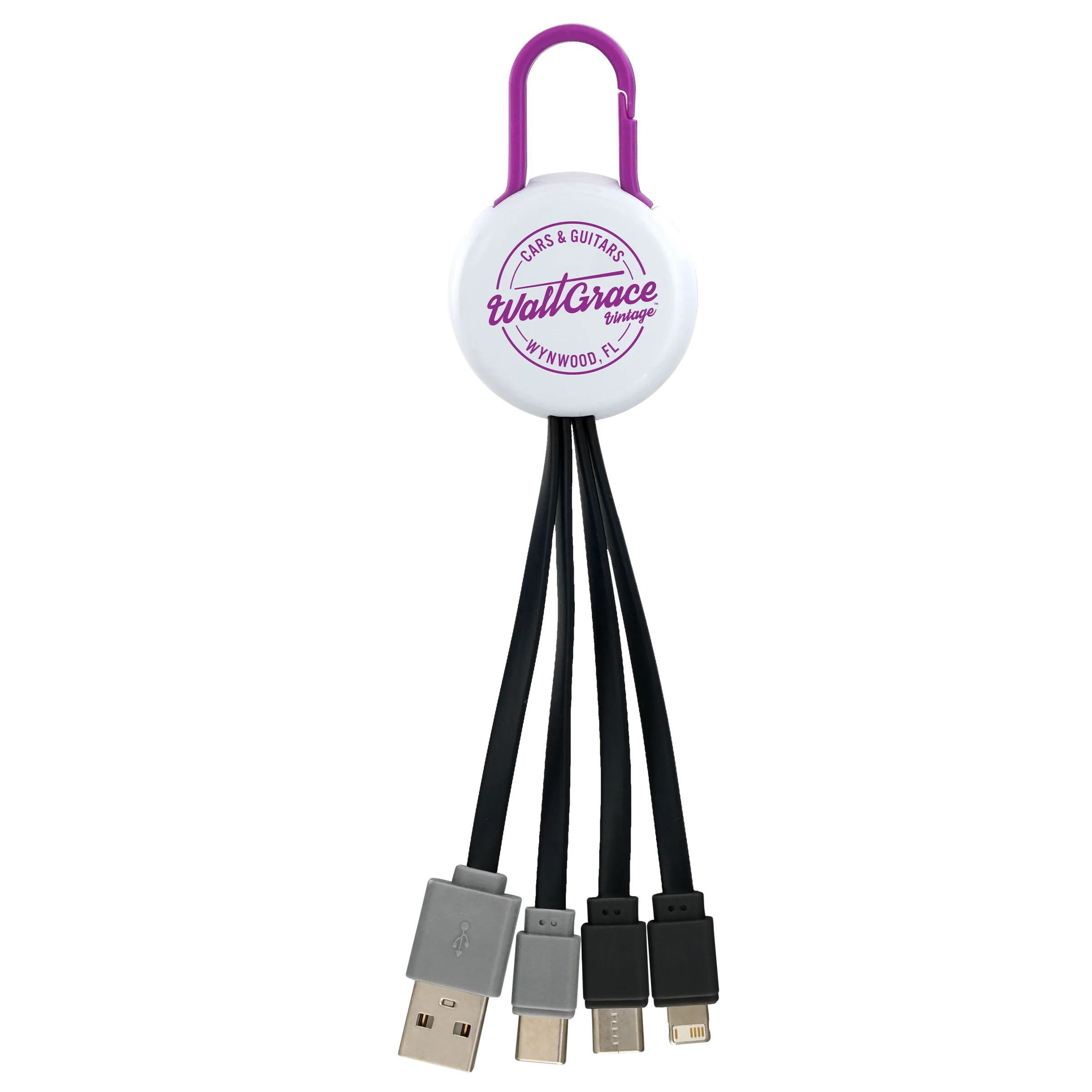 WHITE COLORFUL CLIP DUAL INPUT 3 IN 1 CHARGING CABLE 7
