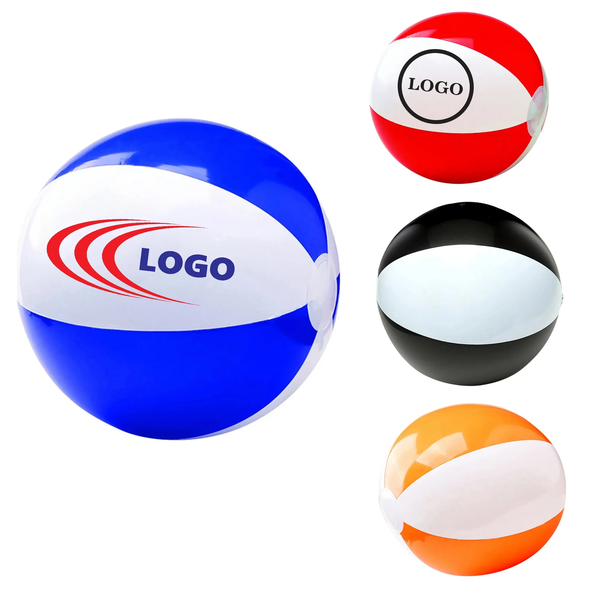 12"/16"/20" Colorful Summer Inflatable Two-Tone Beach Ball