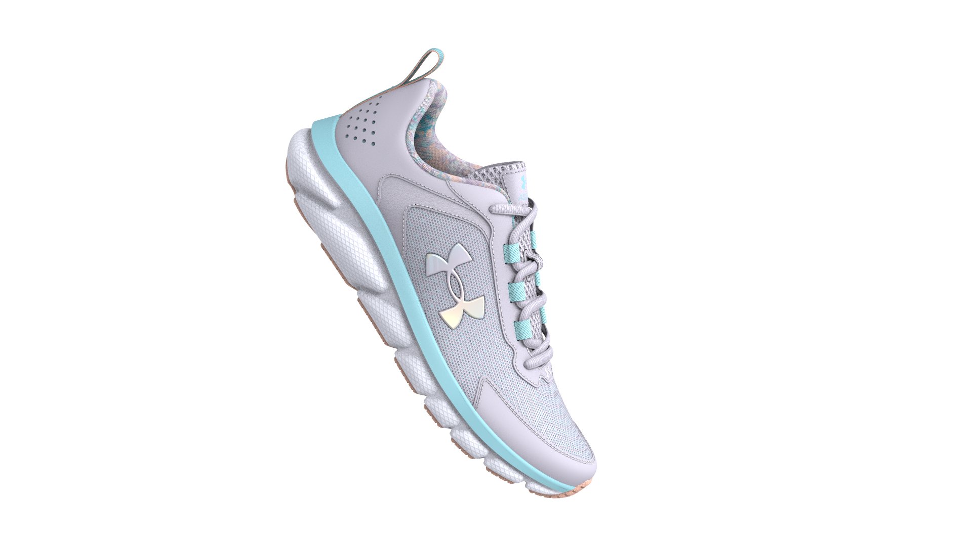 Girls' Grade School UA Assert 9 Sky Running Shoes, custom youth shirt with logo imprint 2