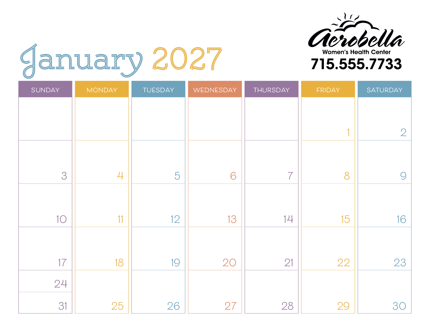 Triumph® Calendars Small Monthly Desk Pad - Colors 2