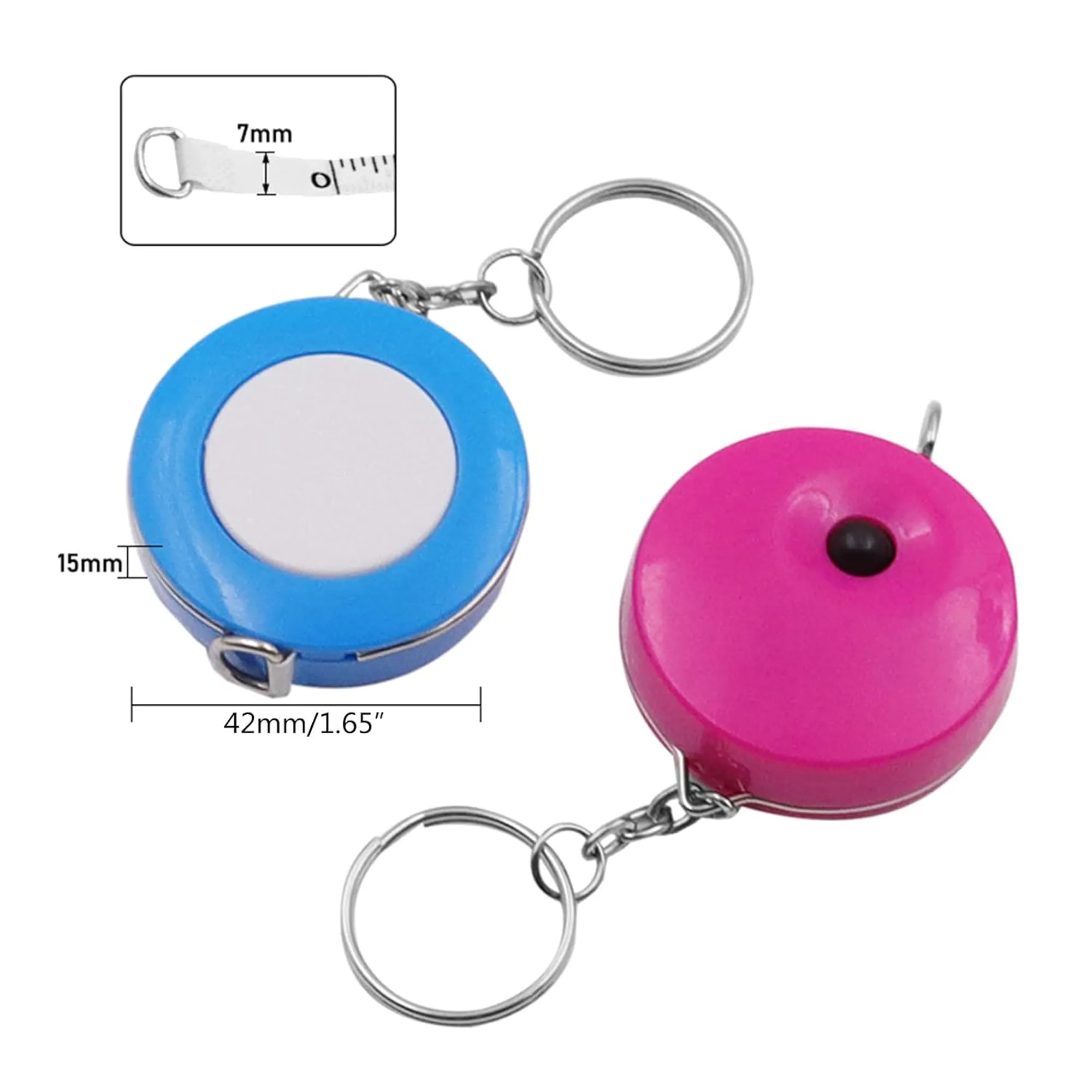 Small Tape Measure Keychains 5ft/ 1.5m Mini Retractable 10