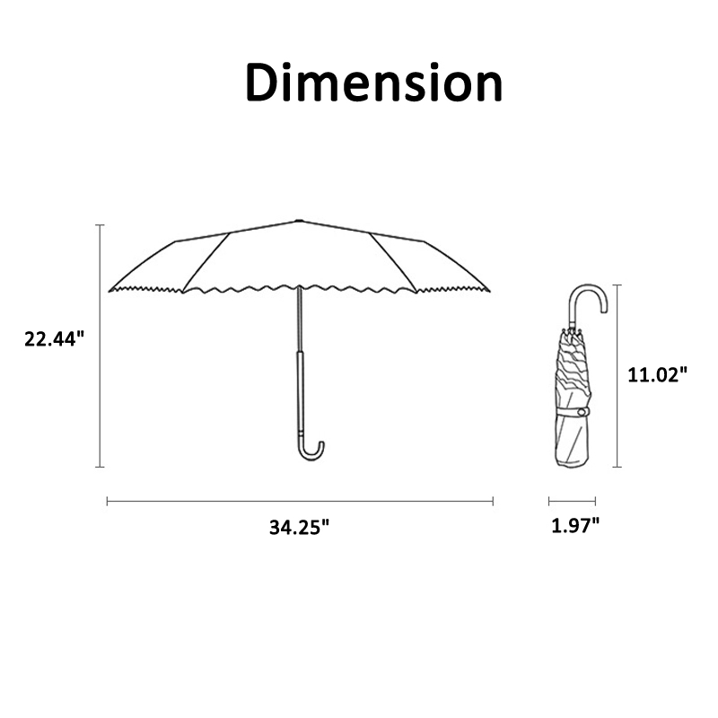 Custom Travel Folding Umbrella for Rain & Sun Protection 16