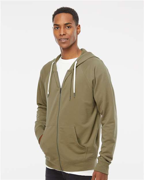 Unisex Icon Lightweight Loopback Terry Full-Zip Hooded Sweatshirt - SS1000Z 1