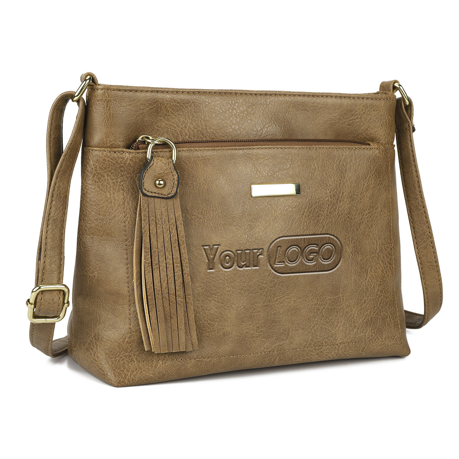 Pu Business commuting tassels Messenger Bag Brown Women 2