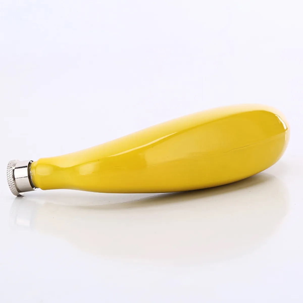 5 Ounce Banana Shaped Stainless Steel Flask, custom water bottle with logo imprint 3
