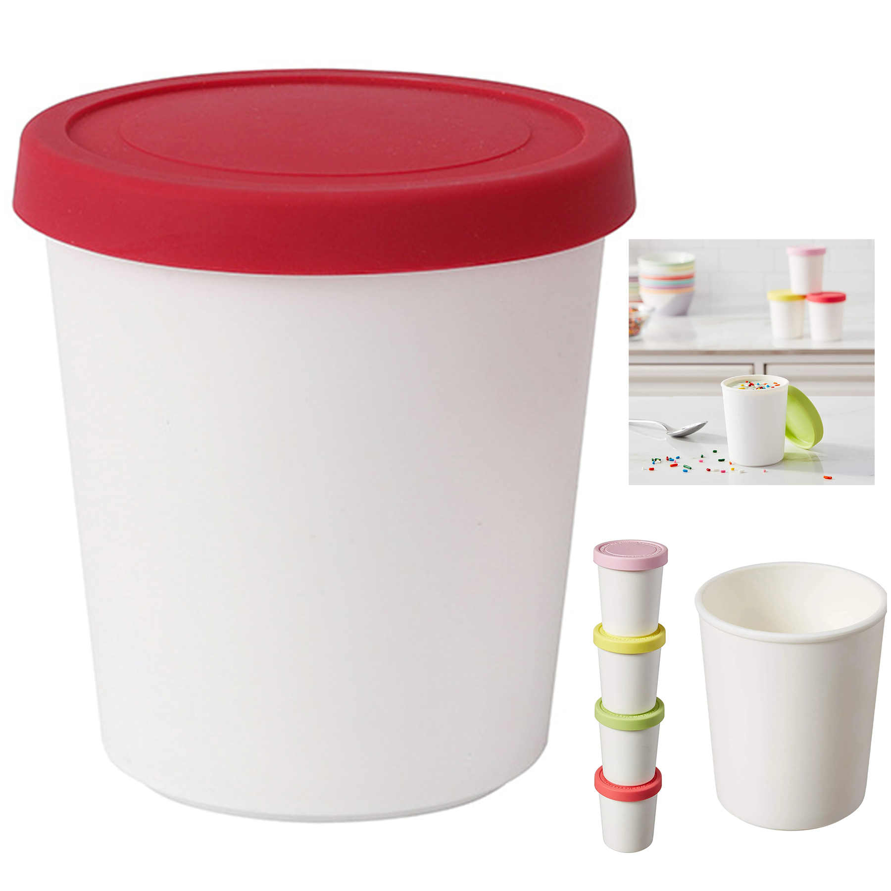 6 Oz Easy Stacking Reusable Ice Cream Container 1