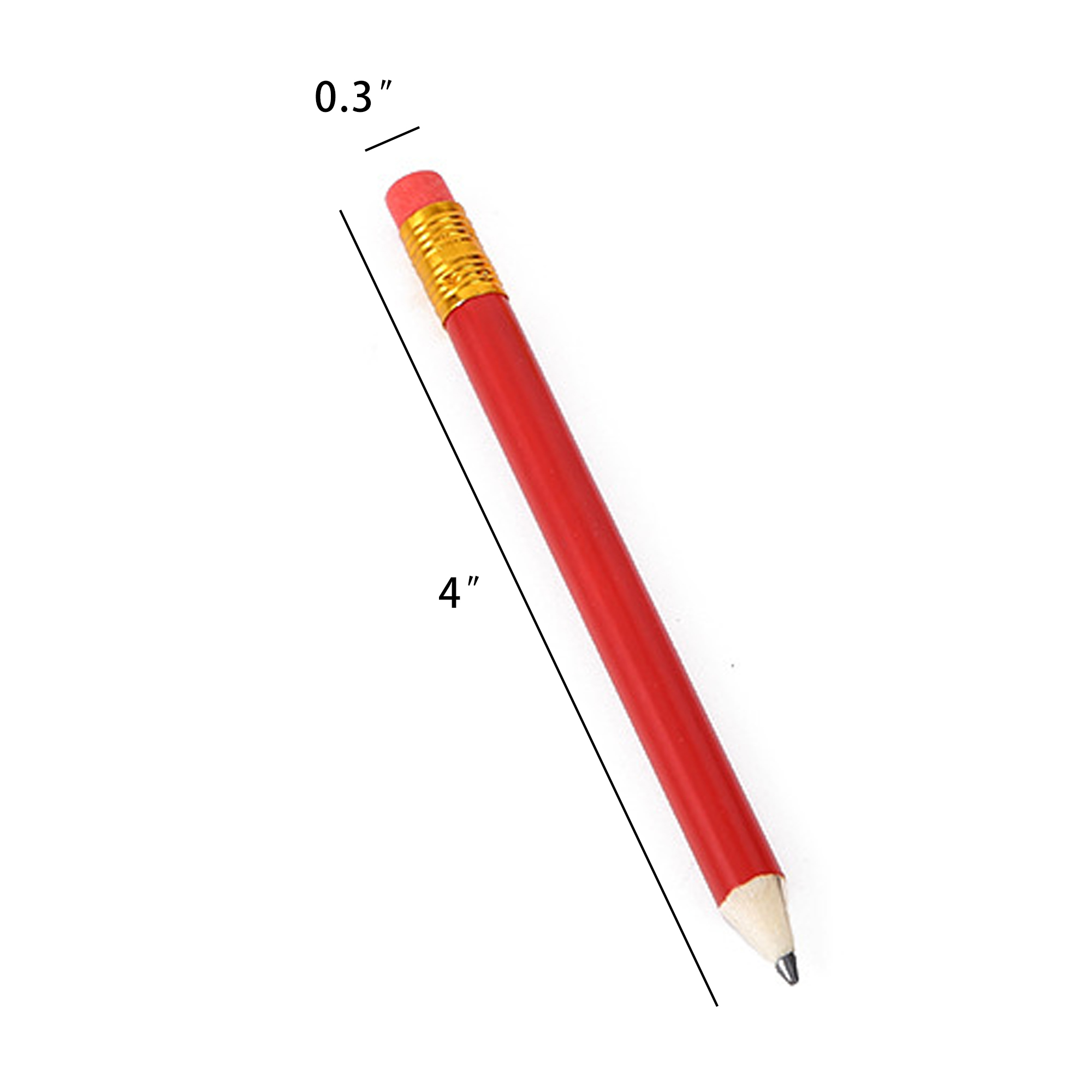 Round Wooden Golf Pencil With Eraser 2