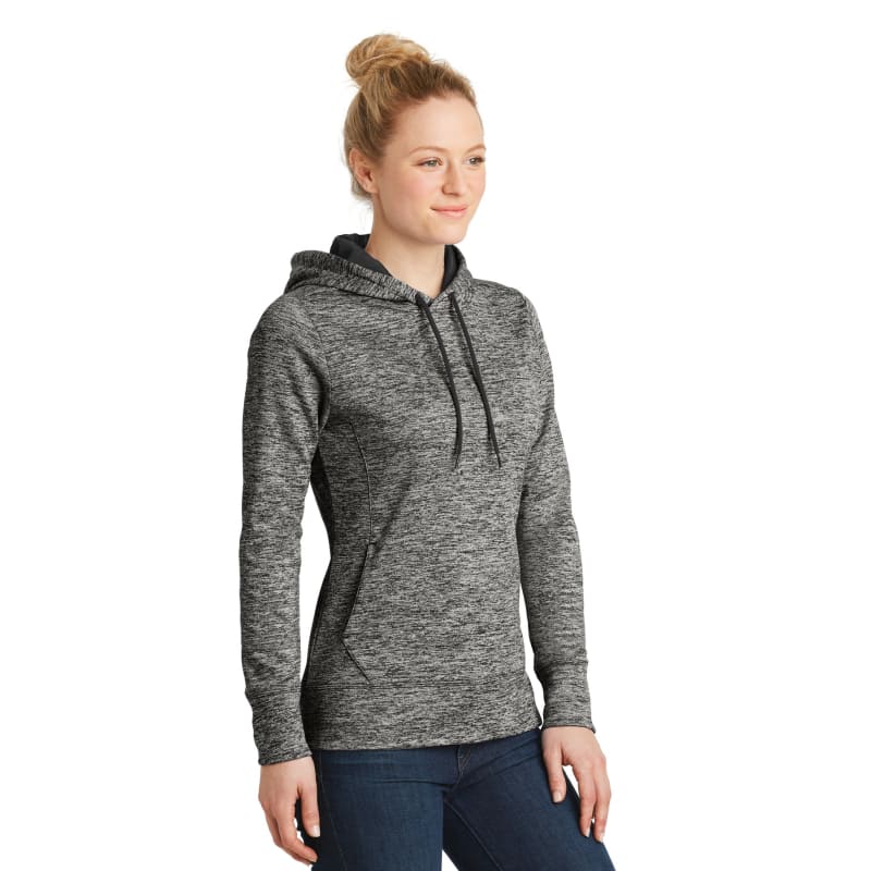 Sport-Tek Women's PosiCharge Electric Heather Fleece Hooded Pullover. 2