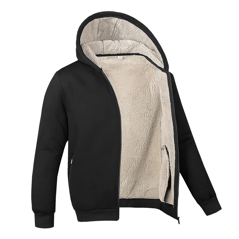 Winter Fleece Jacket Coat Sherpa Lined Full Zip Up Hoodie 9