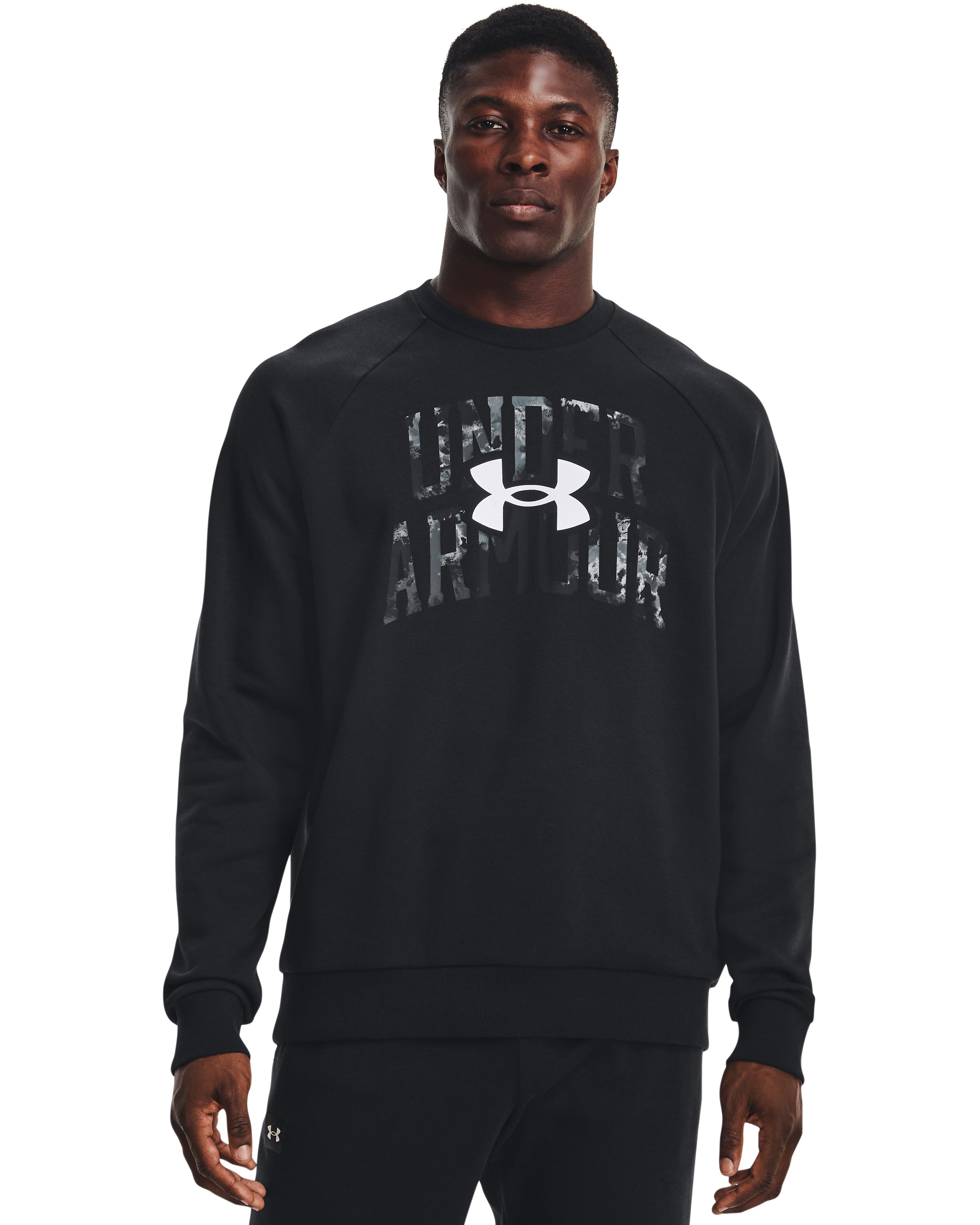 Men's UA Rival Fleece Wordmark Dye Crew, custom hoodie or sweatshirt with logo imprint 2