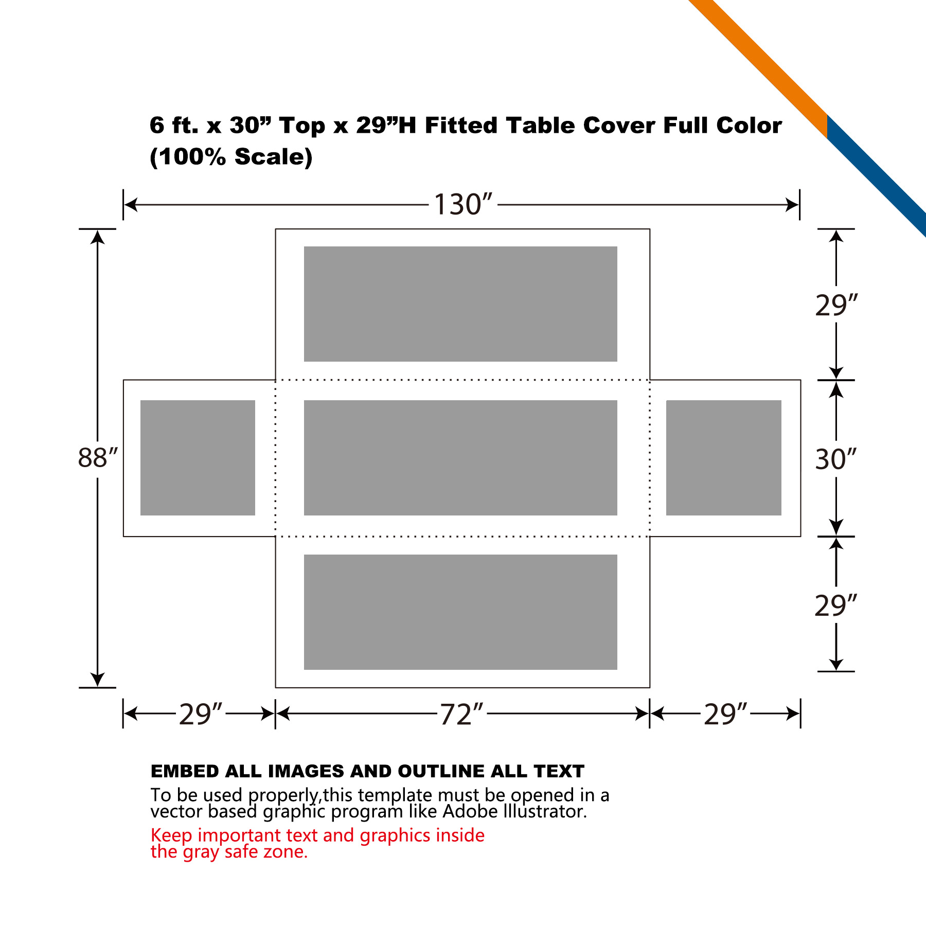 RUSH 6' Natus Fitted Table Throw 2