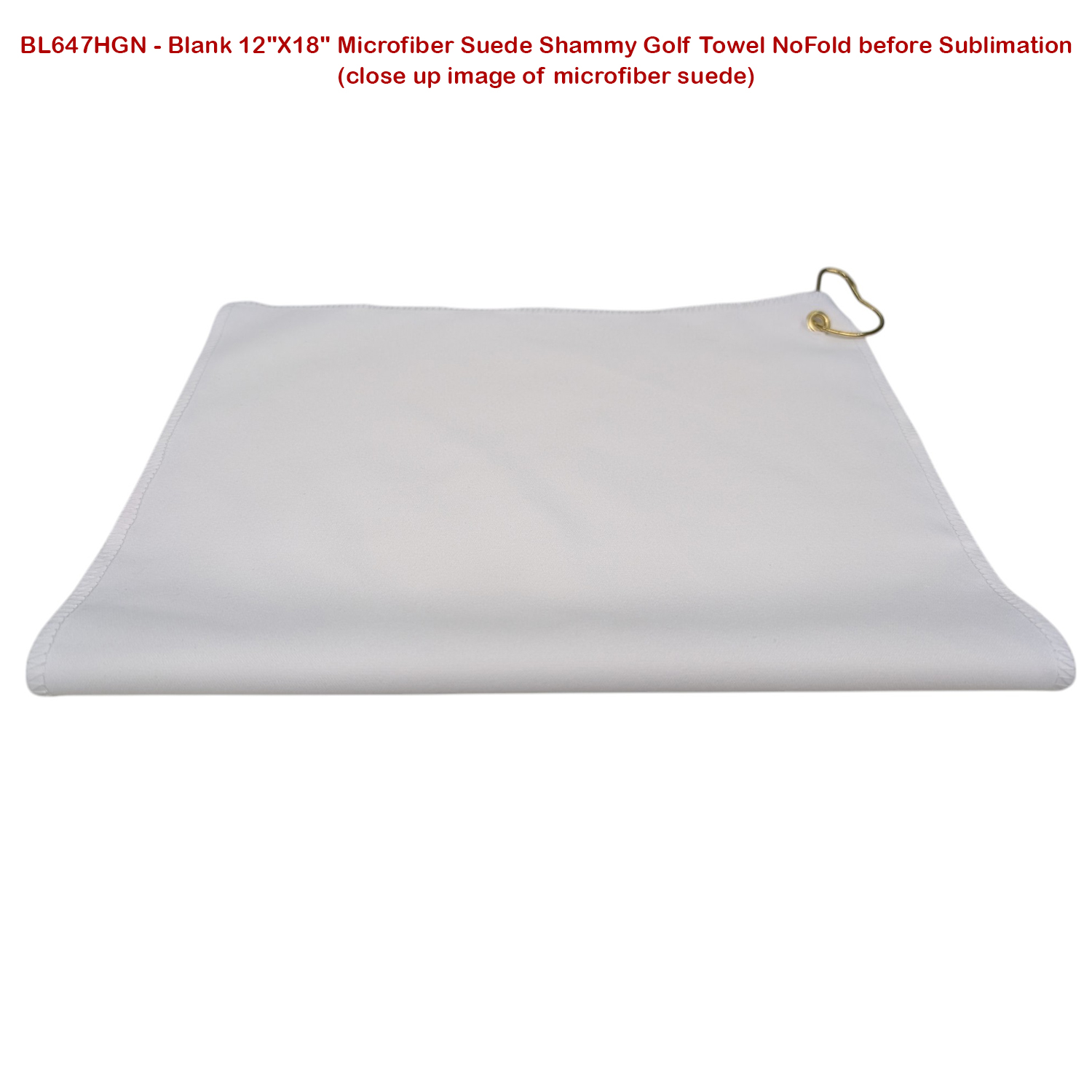 72 Hr Fast Ship - Microfiber Suede Golf Towel, 12x18, Nofold Grommet and Hook, Sublimated 2 sides 4