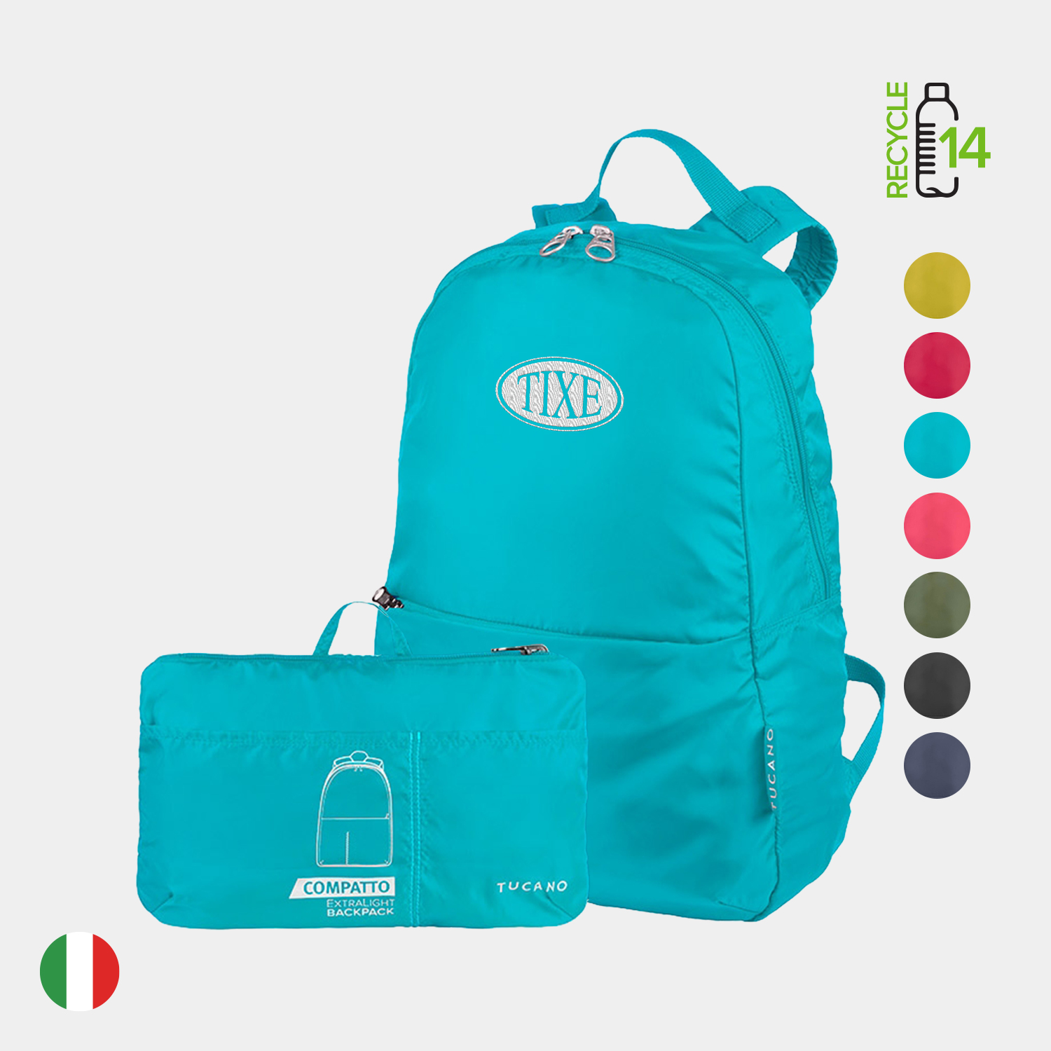 TUCANO® - Italy COMPATTO ECO Recycled Exclusive Super Light Foldable Backpack 10