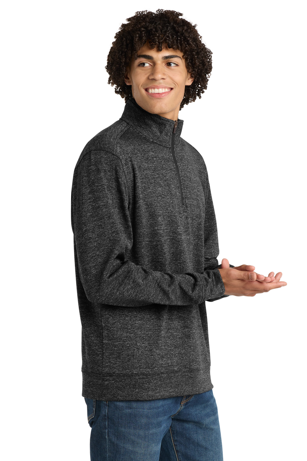Sport-Tek PosiCharge Electric Heather Fleece 1/4-Zip Pullover. ST226, custom hoodie or sweatshirt with logo imprint 14
