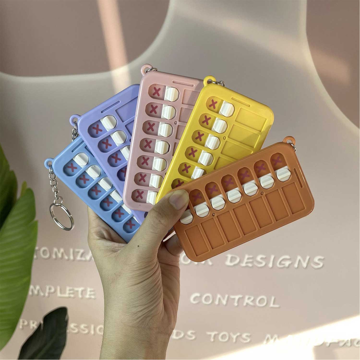 Kids Mini Reusable Time Management Daily Study Keychain 5