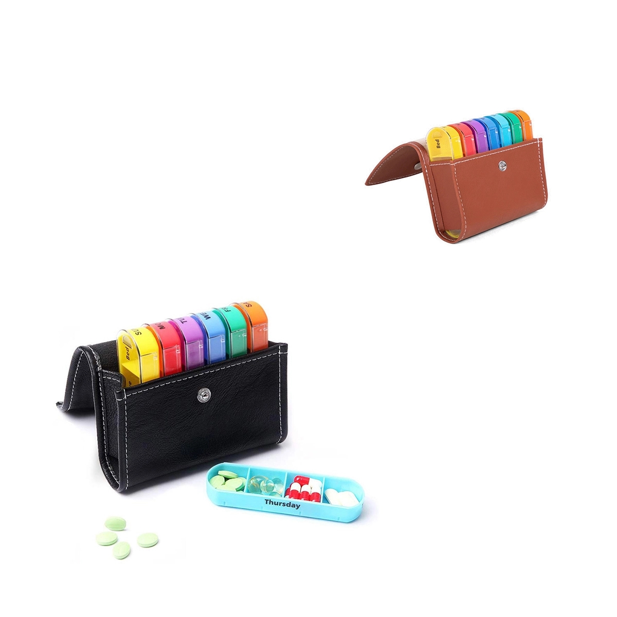 Leather Weekly Pill Organizer 2