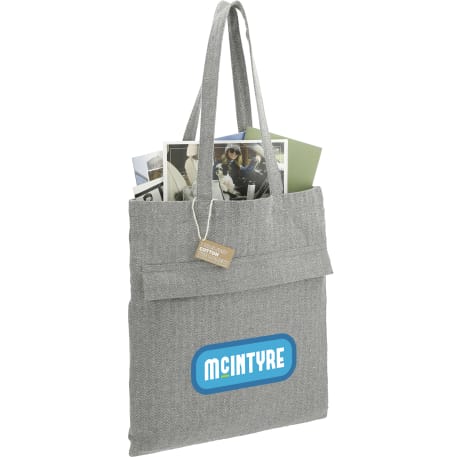 Recycled Cotton Herringbone Tote w/Zip Pocket 17