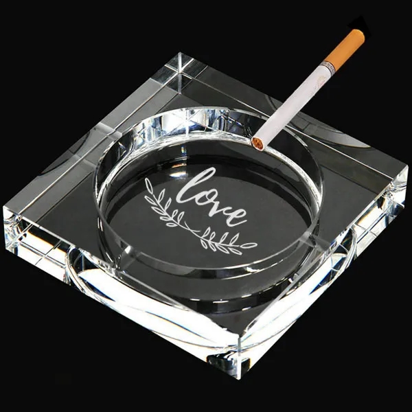 Square Crystal Ashtray with Gift Box 2
