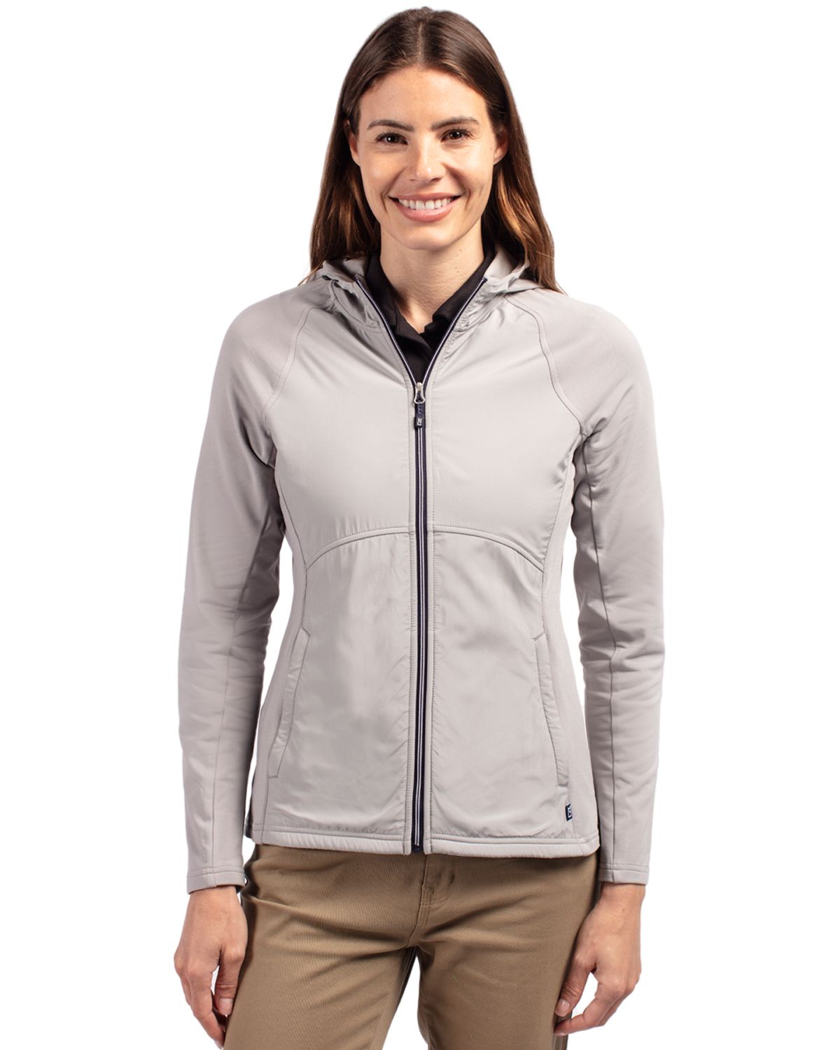 Cutter & Buck Adapt Recycled Soft Knit Stretch Womens Hybrid Full Zip Jacket 72