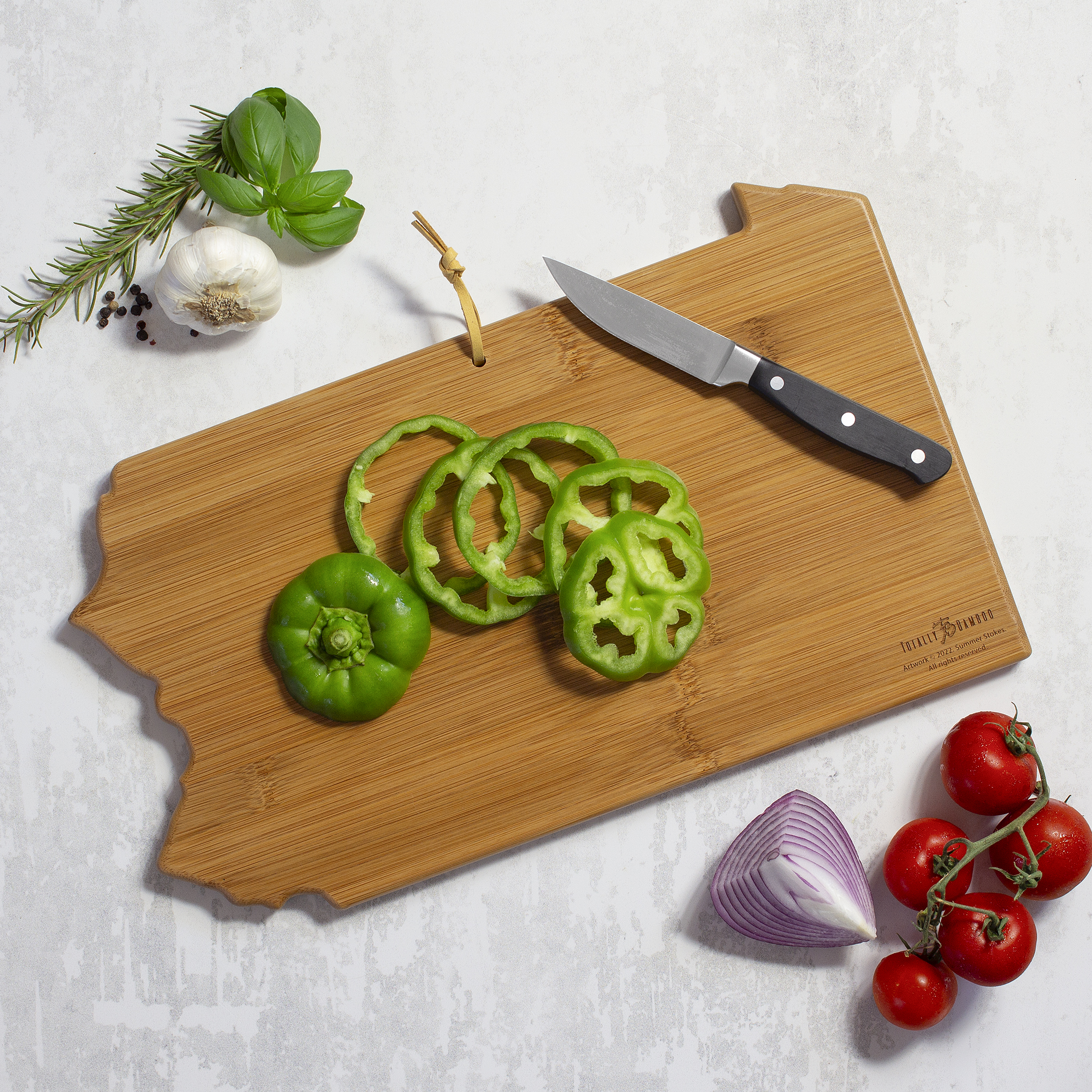 Pennsylvania State Shaped Serving and Cutting Board with Artwork by Summer Stokes 5