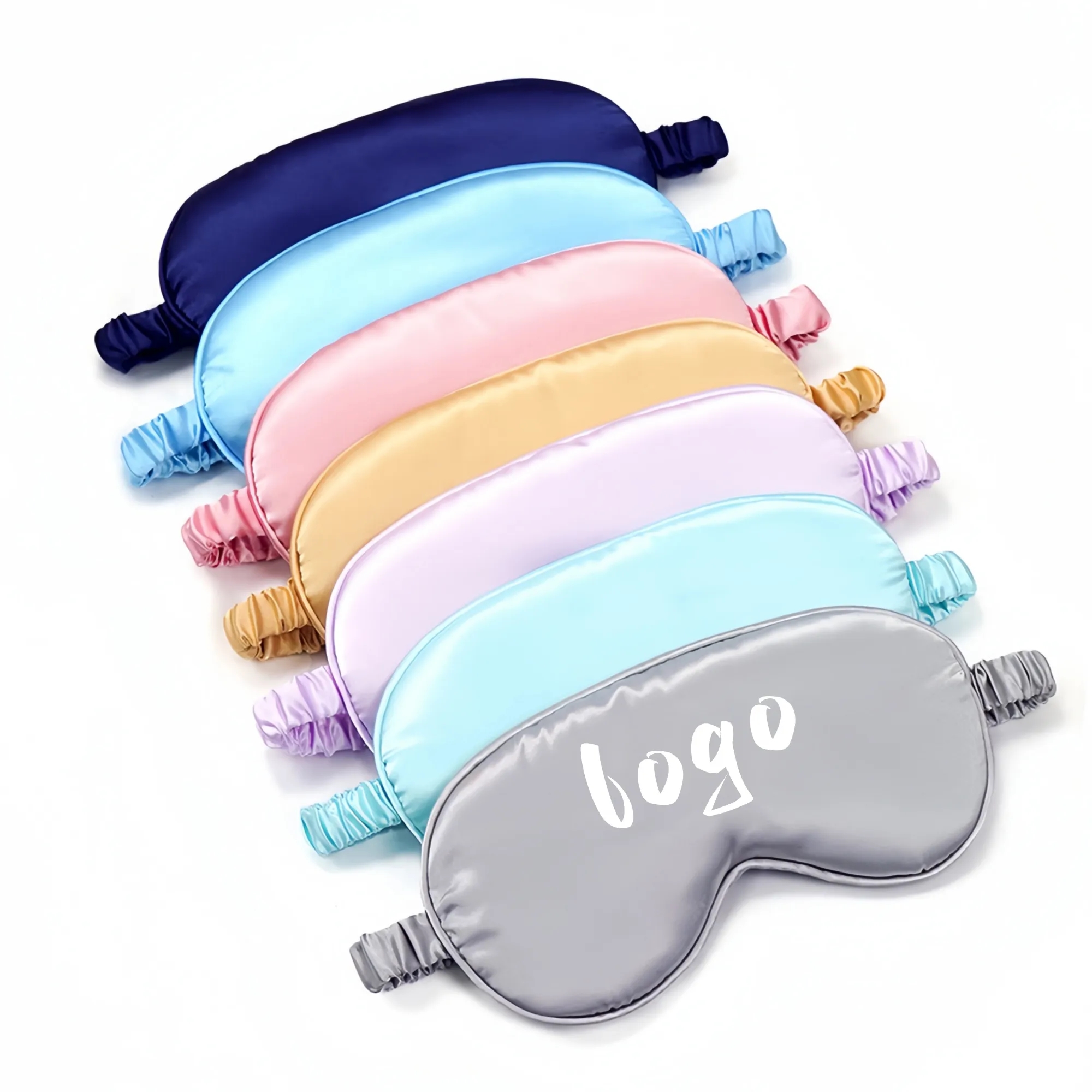 MOQ100 Solid Color Polyester Blackout Sleep Mask 2
