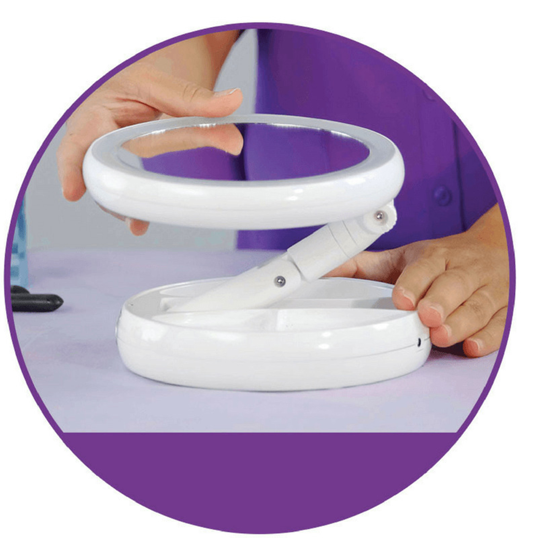 Led Lighted Folding Travel Makeup Mirror 3