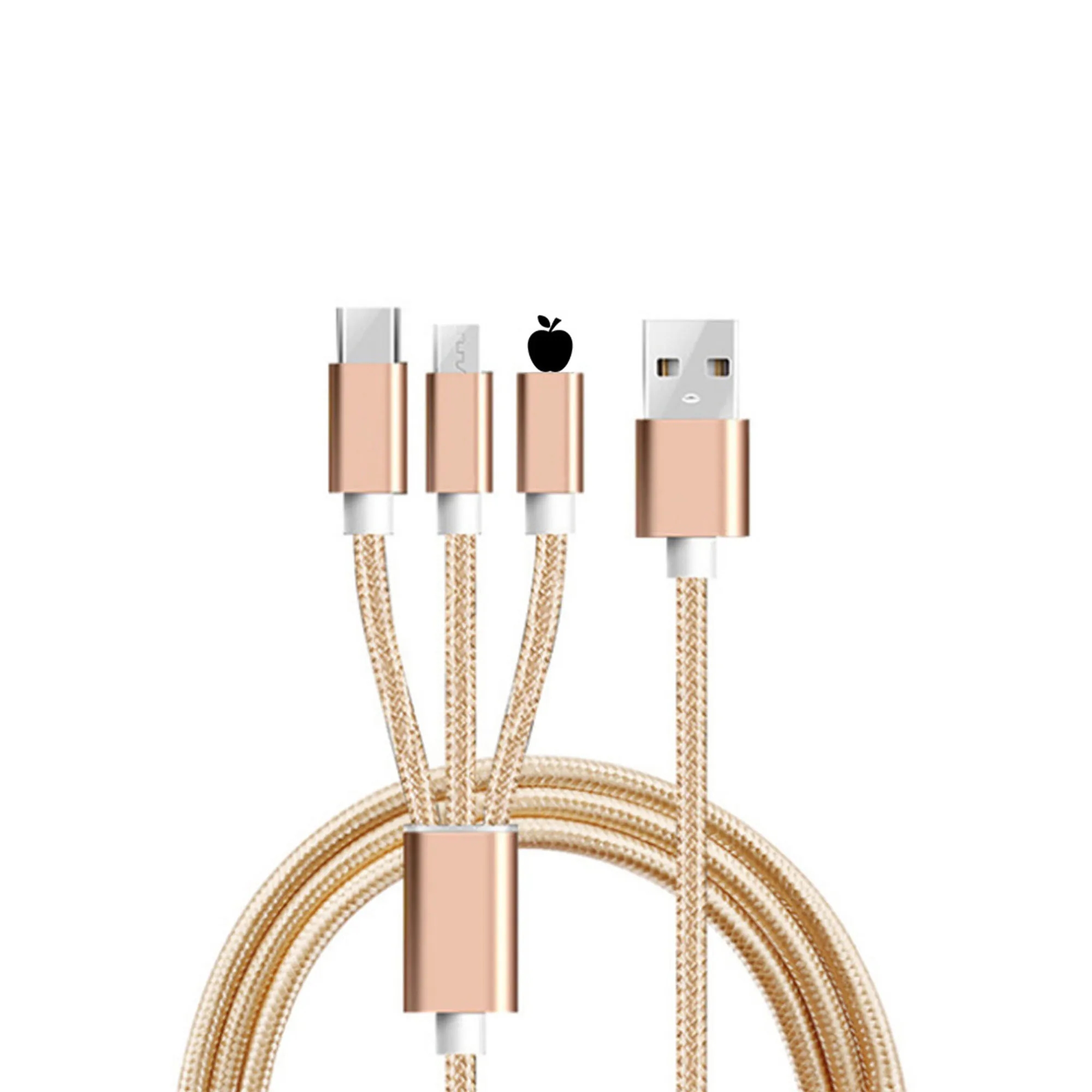 3 in 1 Nylon Braided Multi USB Cable 3