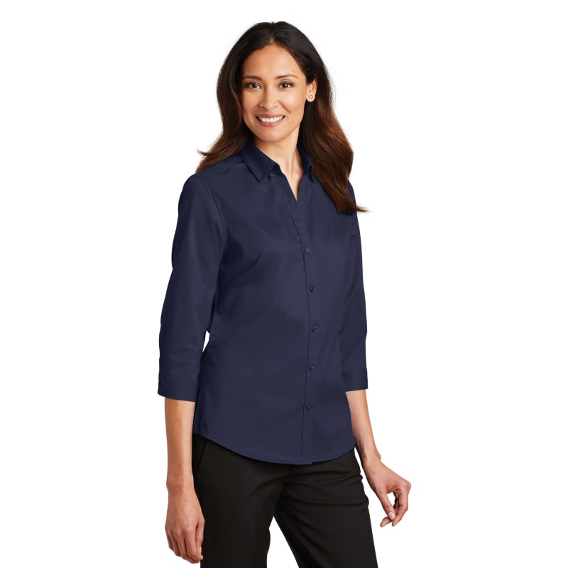 Port Authority Ladies 3/4-Sleeve SuperPro Twill Shirt. 22