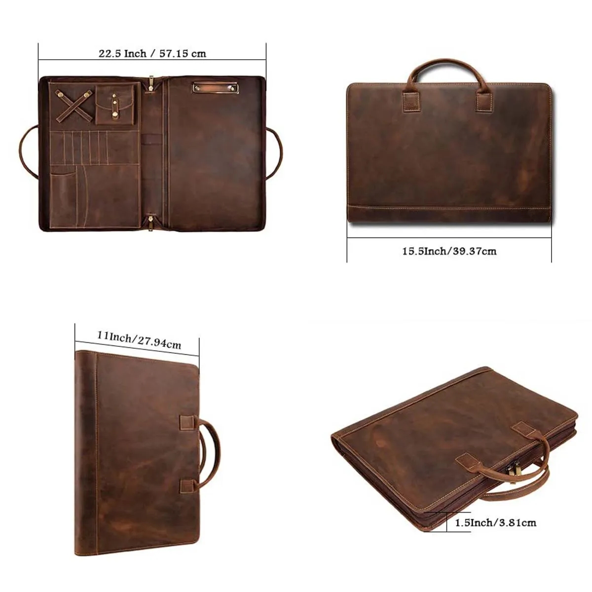 Personalised Leather Portfolio with Handle 2