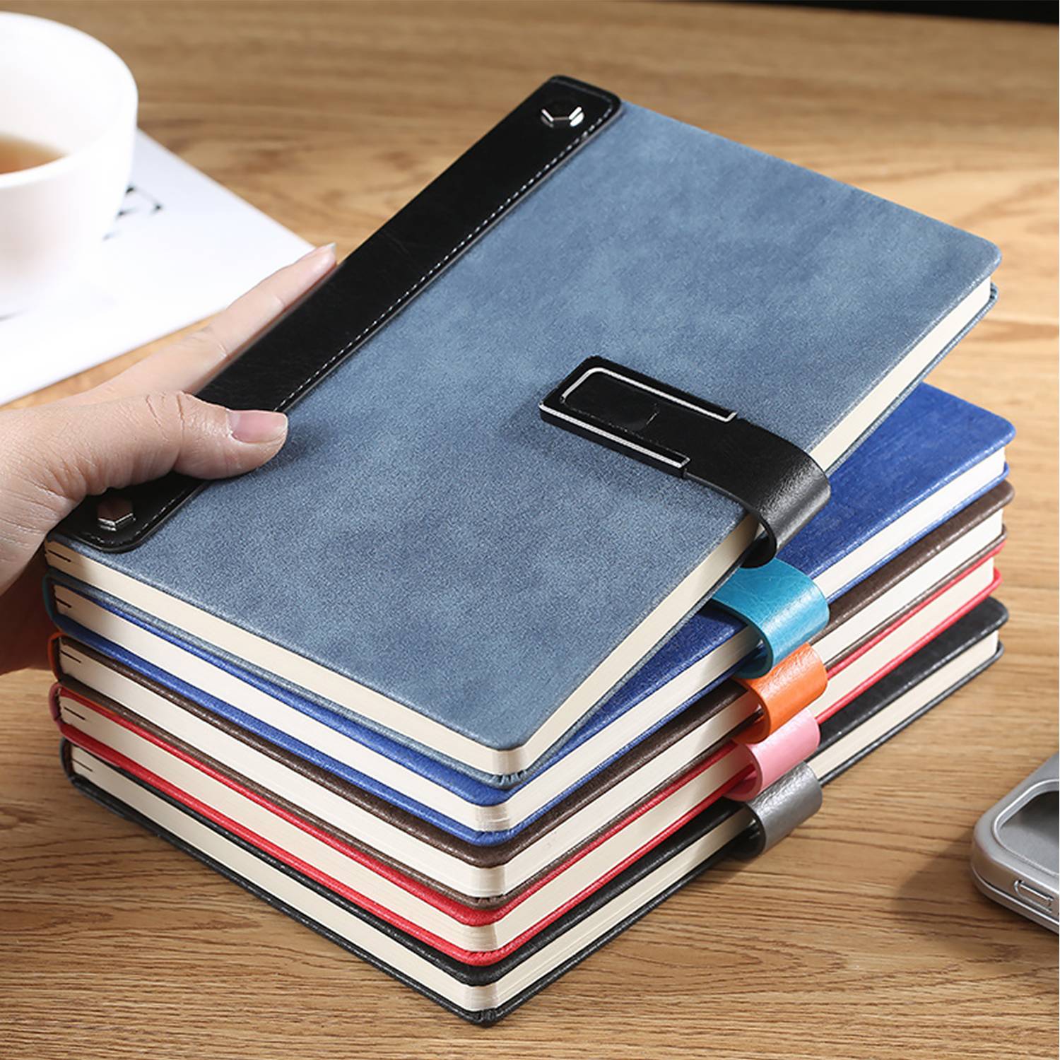 A5 PU Leather Business Notebook w/ Buckle 4