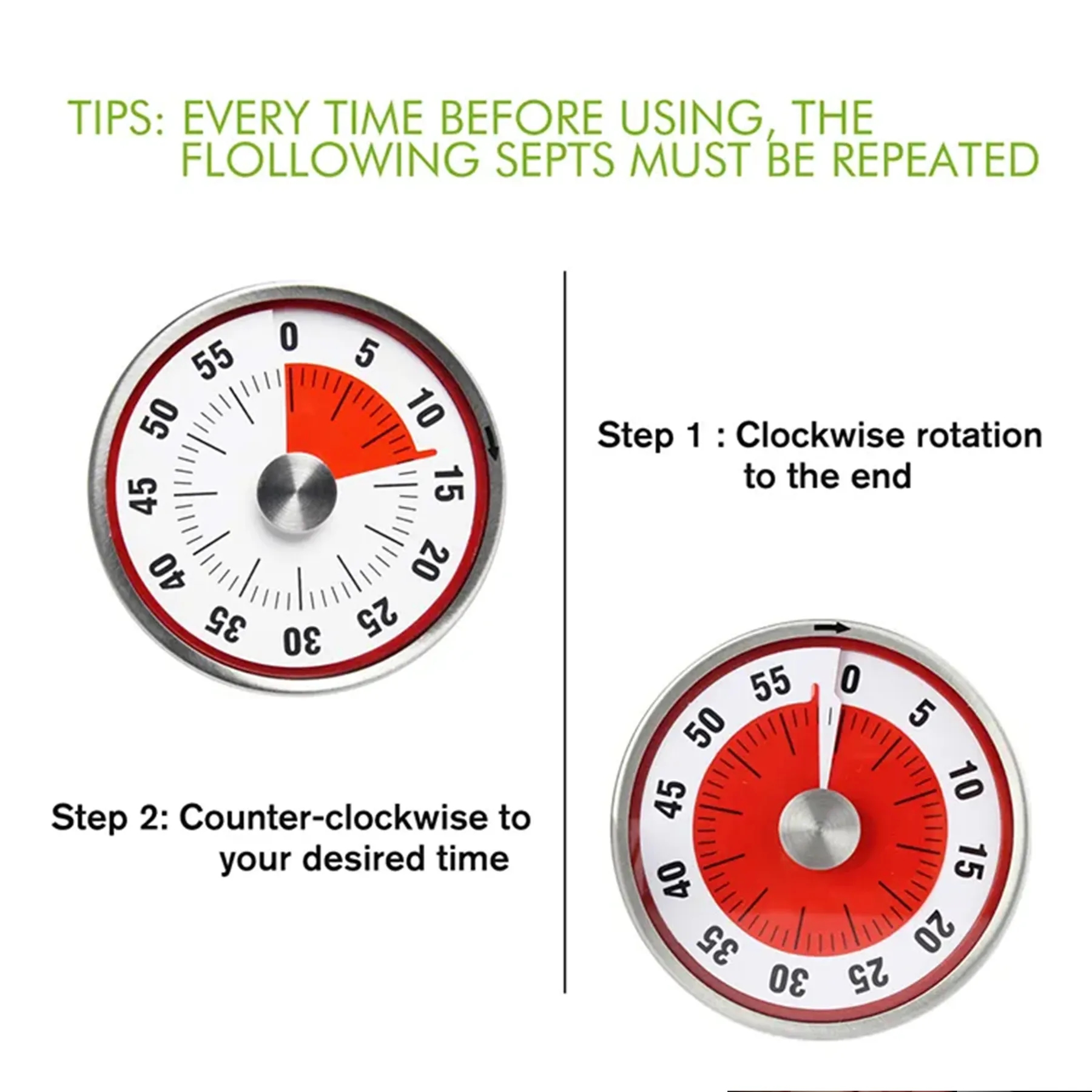 Mechanical Timer Student Time Management Reminder Clock 2