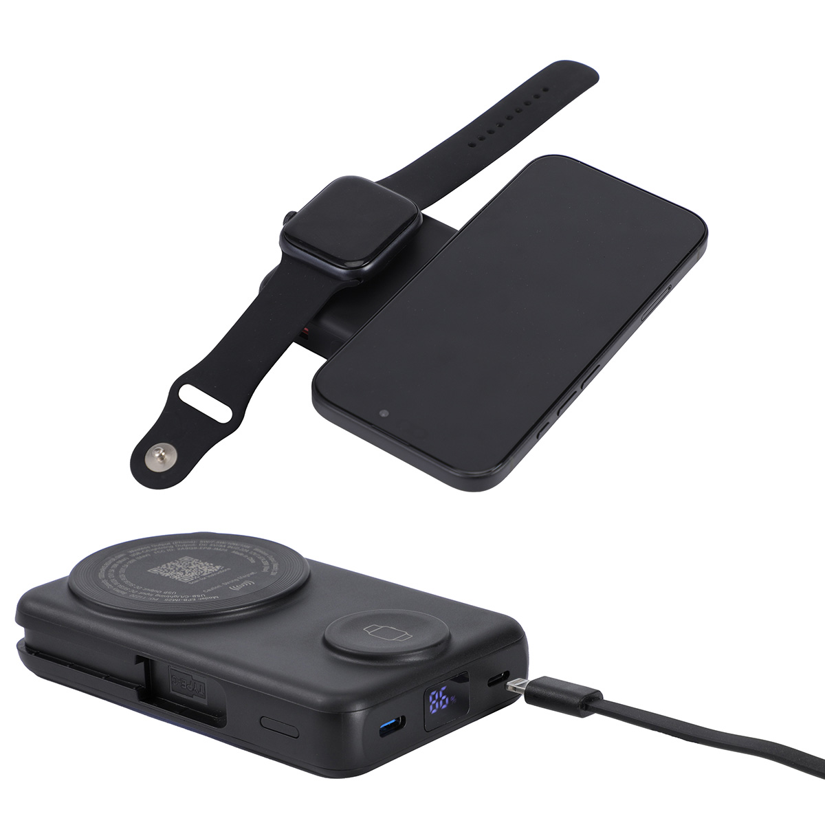 Imperial 10000mAh Light-Up Power Bank with Magnetic Wireless Charger, Watch Charger, Stand & Cable 12