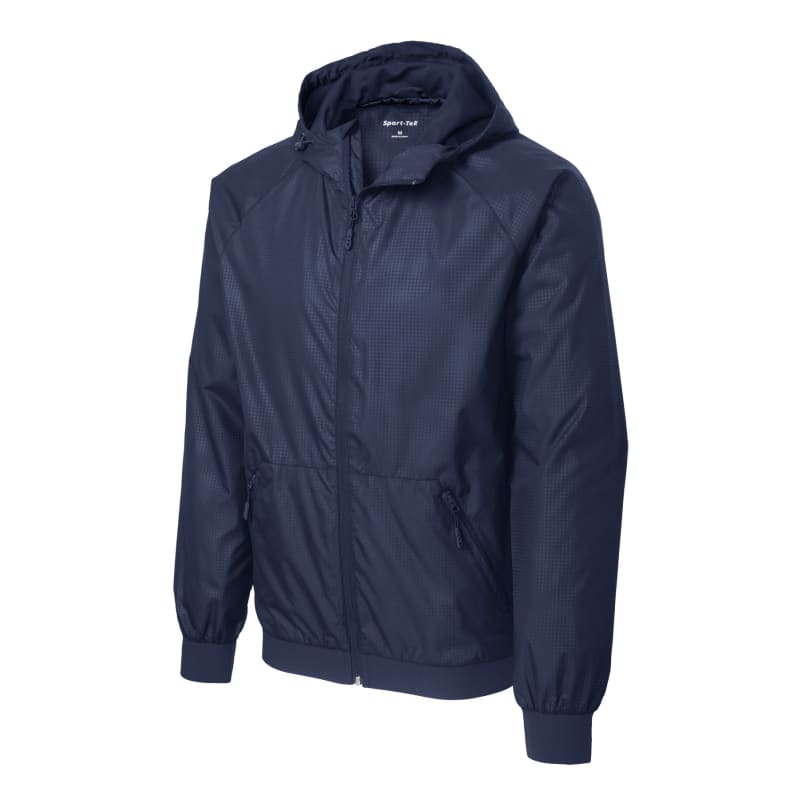 Sport-Tek Embossed Hooded Wind Jacket. 28