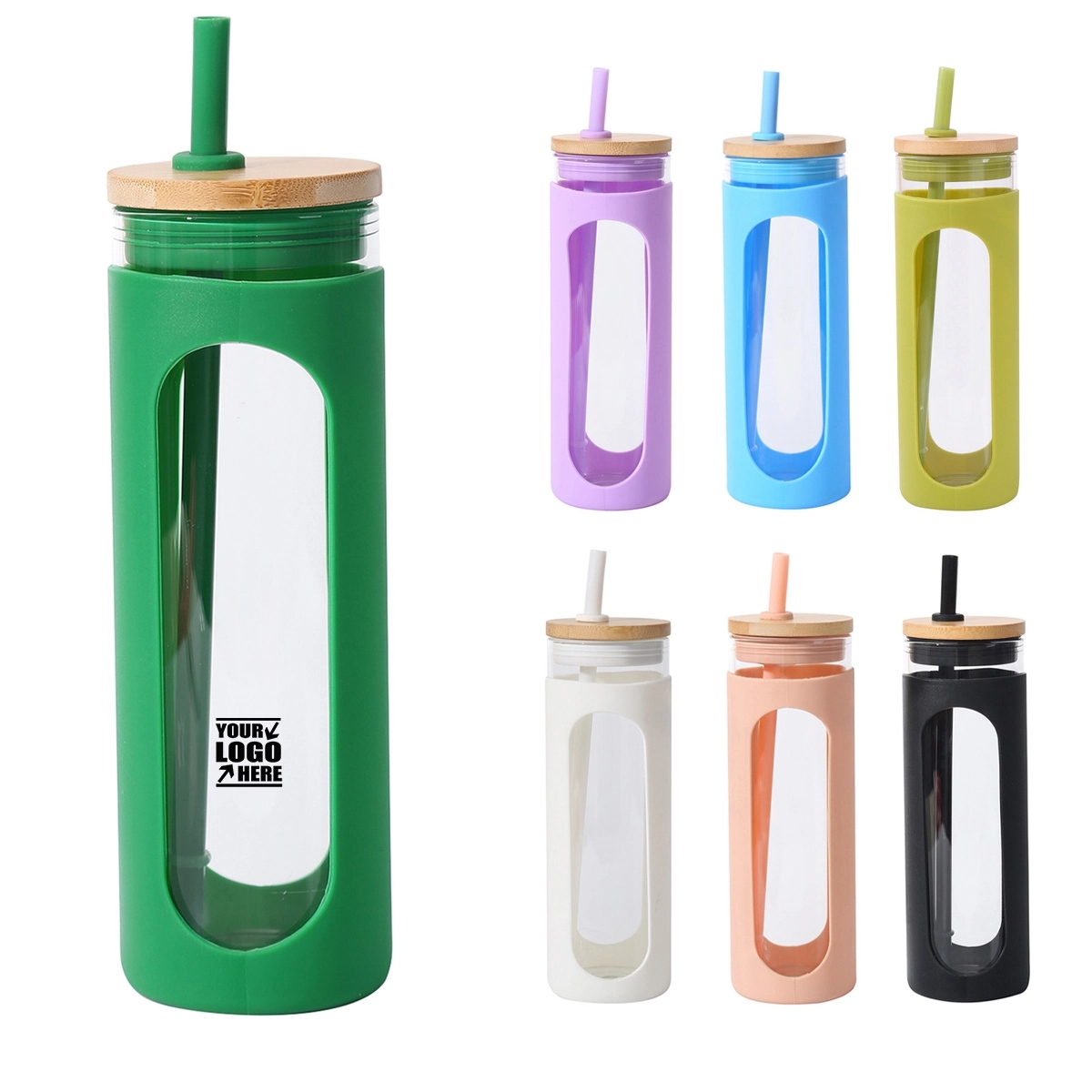 20oz Straw Lid Glass Water Tumble 2