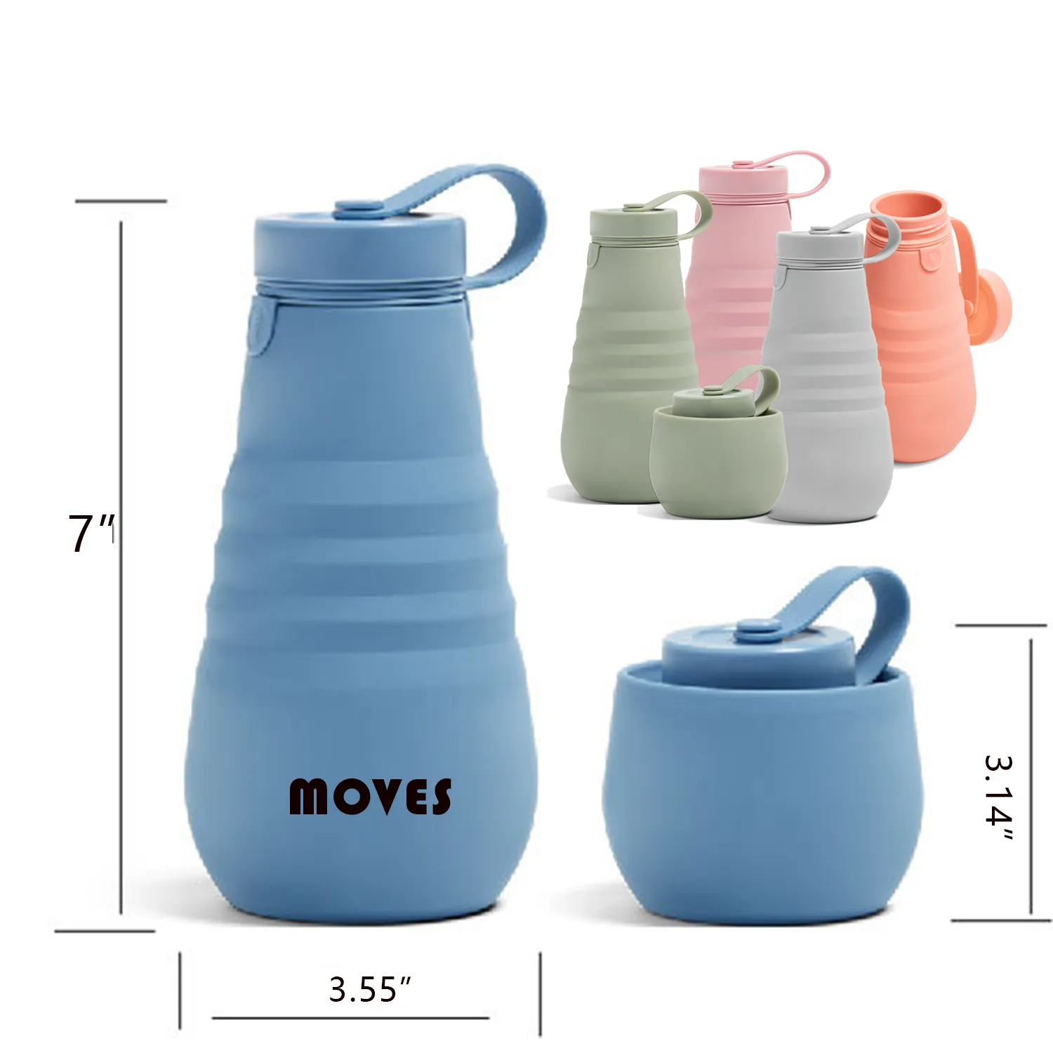 20OZ Silicone Foldable Water Cup 2