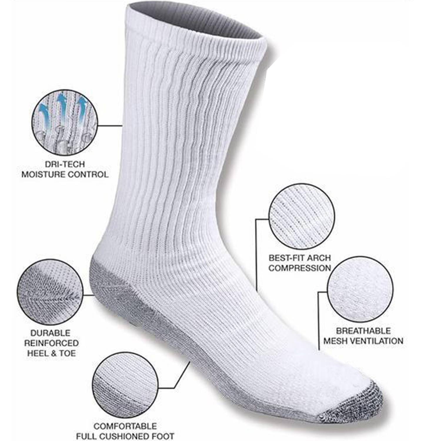 Dry Technology Moisture Proof Crew Socks 3