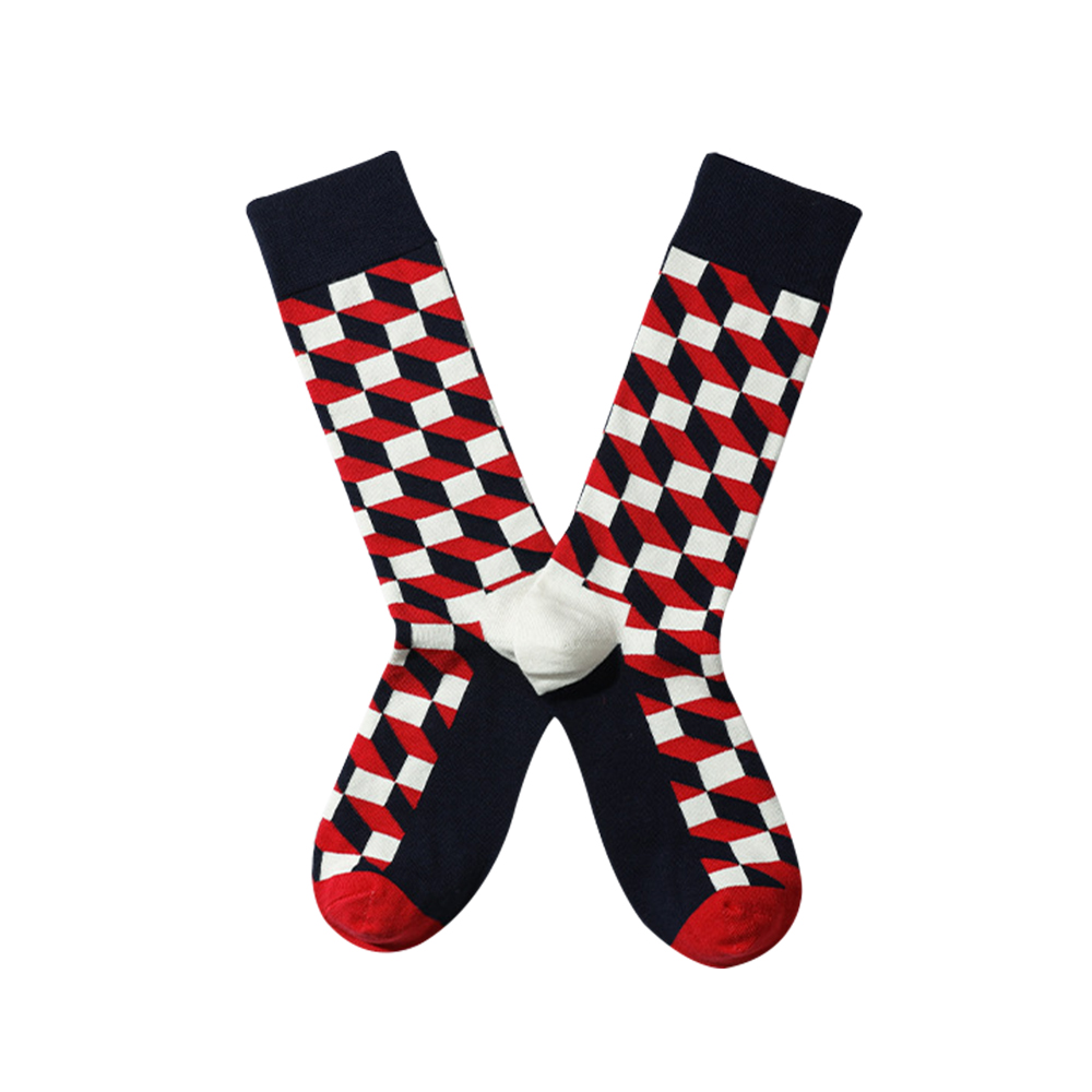 Casual Jacquard Mid Calf Crew Cotton Socks 4