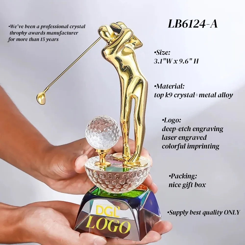 Custom Crystal Golf Trophy Award Tournament Cup 4