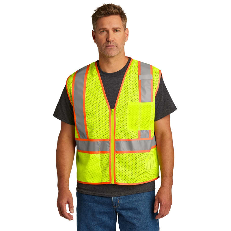 CornerStone ANSI 107 Class 2 Mesh Zippered Two-Tone Vest. 9